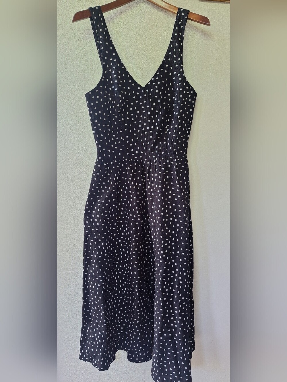 Vintage Lanz Original Sun Dress Fit Flare Polka-dot Zip Pin Up Girl Size 14